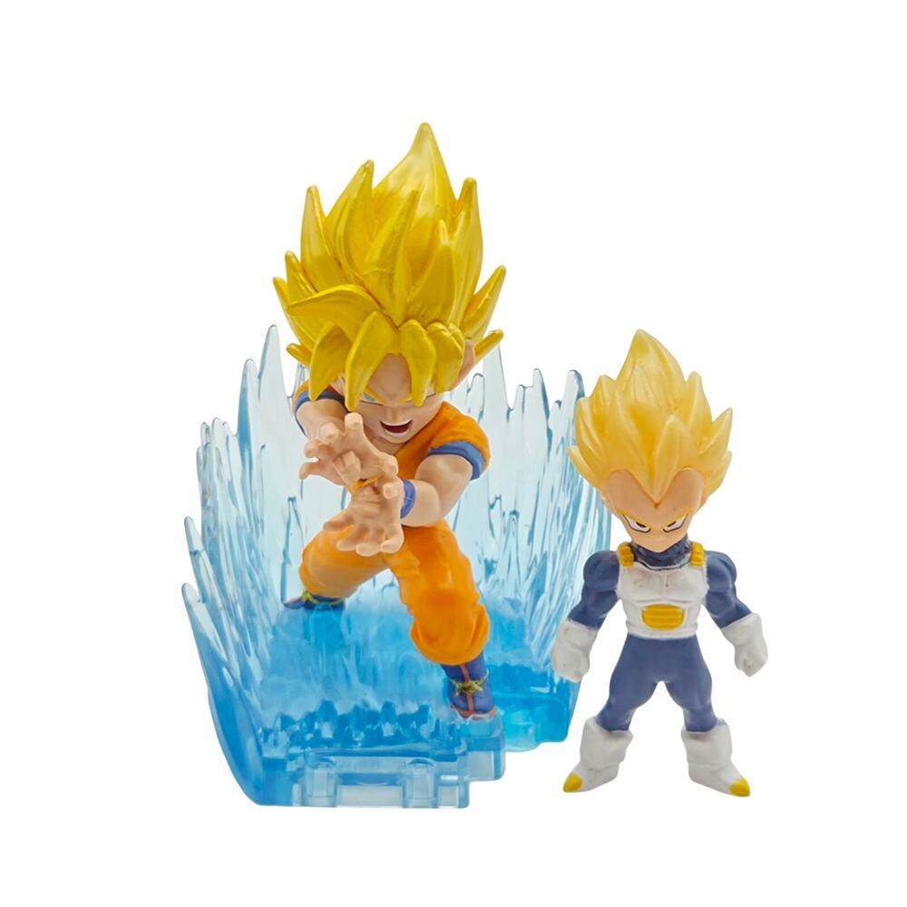 Dragon Ball Z Super Saiyan Goku Vegeta Figure Lot Blue Energy Display Stand